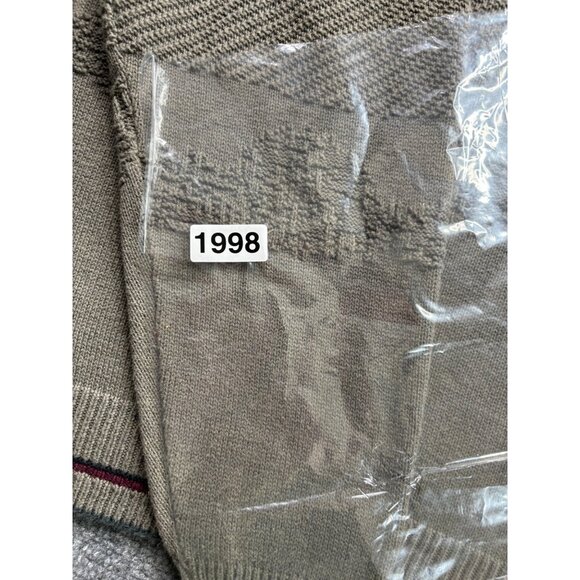 VTG OK Crusader Reef Sweater Mens L Beige Grey Embroidered Golfer Sport Grandpa - Picture 7 of 15